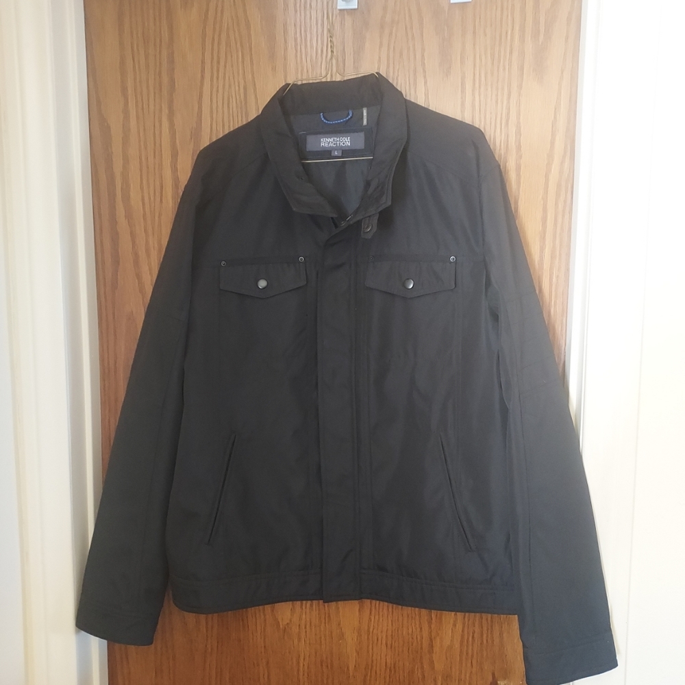 Mens Kenneth Cole Reaction G111 Apparel Jacket Black Full Zip Large Nwot